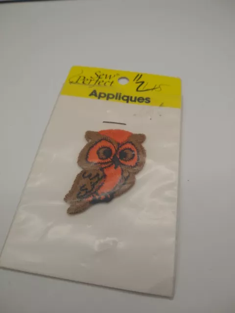 Vintage 1970's 80's owl patch cute retro sew on