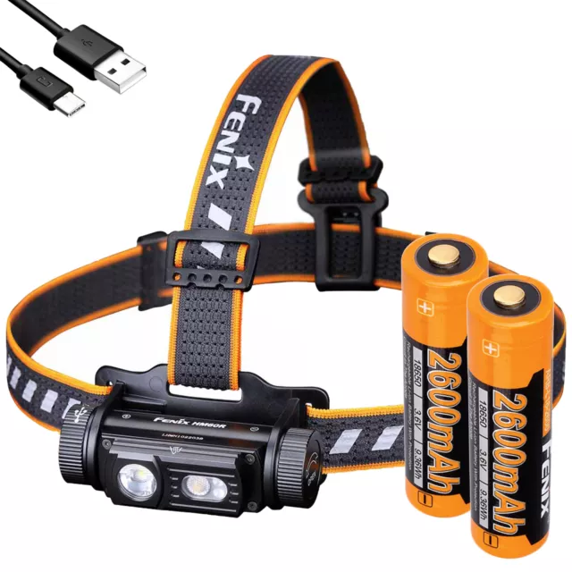 Fenix HM60R 1200 Lumen Rechargeable Headlamp with Red Light and 2x Batteries