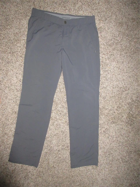 Under Armour Mens Match Play Golf Pants Size 34/32 Solid Gray 1342263 Euc