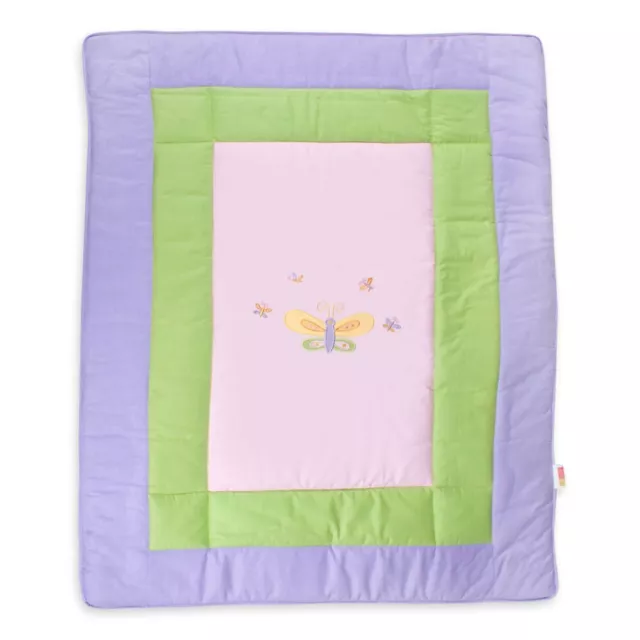 Krabbeldecke Kuscheldecke Babydecke Spieldecke Schmetterling Spring rosa 135x100