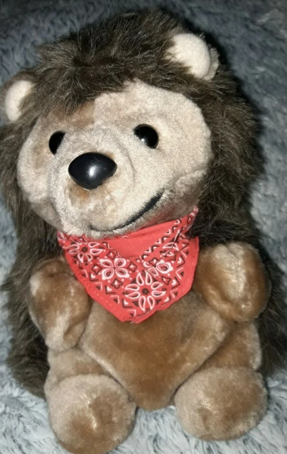 🌞🌞Doudou Marionnette Hérisson bandana rouge Plush And Co tbe rare