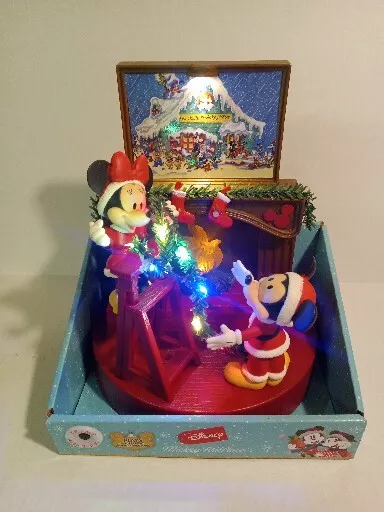 NEW DISNEY MICKEY & Minnie Mouse Christmas Animated Fireplace Musical  Lighted $28.50 - PicClick