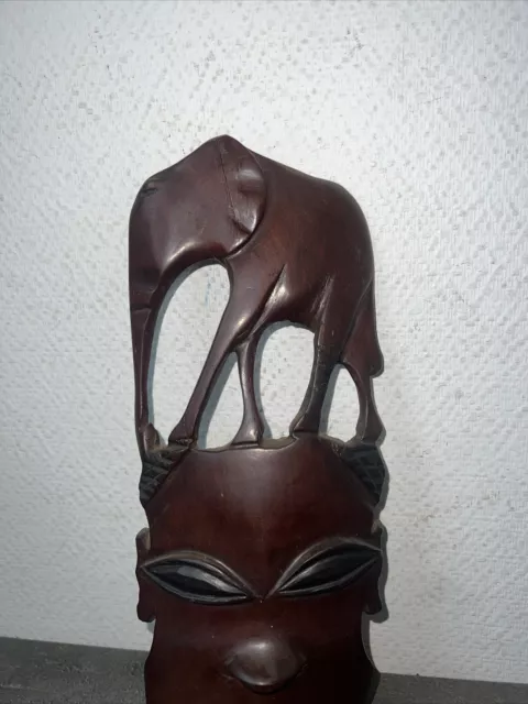 Ancien Masque Africain Afrique Art Tribal Éléphant 3