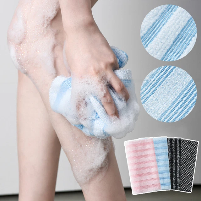 Pulitore schiena bagno doccia cinghia spa spazzola pelle spugna scrub corpo 🌸 E E