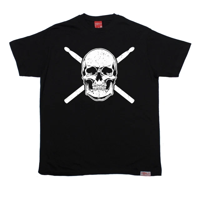Skull Sticks Drummer T-SHIRT Drum Drumming Kit Fashion Funny birthday gift