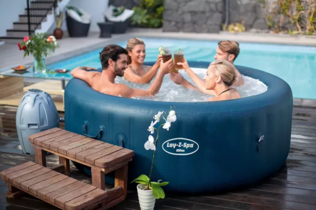 Lazy Spa Lay-Z-Spa Milan Airjet Plus 6 Person Round Hot Tub Inflatable Spa 2021