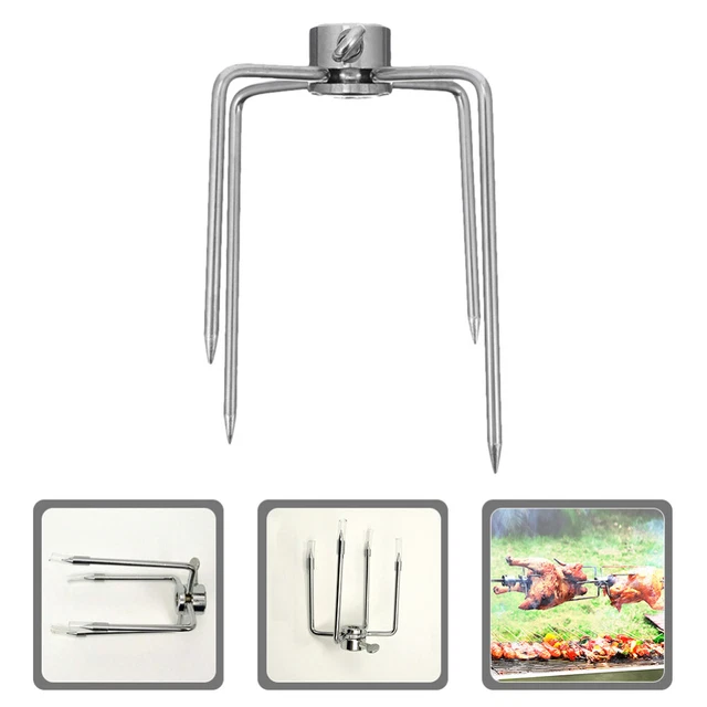 Set Di 6 Forchette Per Arrosto In Acciaio Inox - Per Spiedi, Friggitrice Ad Aria, Barbecue E Camping