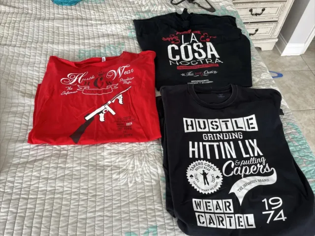 Set Of Three Men’s Hustle Wear Cartel T-Shirts 2Xl The Infamous Brand  #7-2
