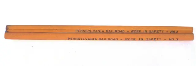 Vtg Pennsylvania Railroad Rr, Work In Safety, Pencils No. 2, 3, Lot F1D