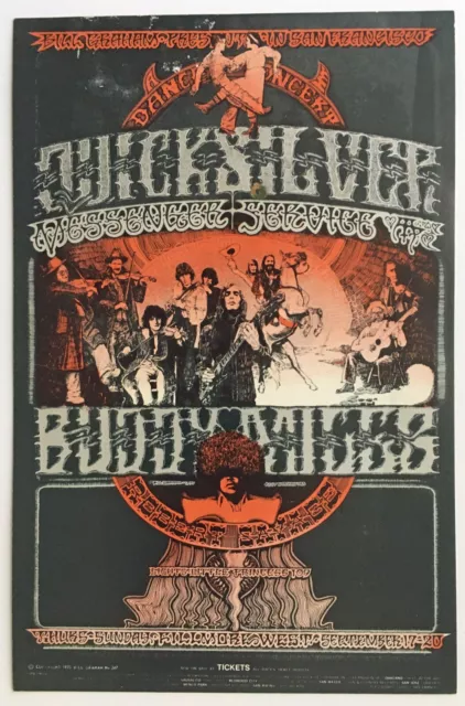 BG-249 Postcard Quicksilver Messenger Service Buddy Miles Fillmore SF Norman Orr