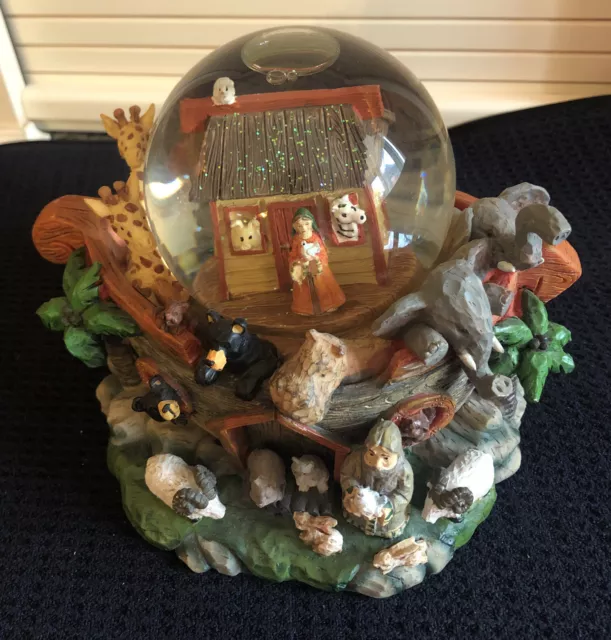 Nicholas Square Musical Noah's Ark Snow Globe "Brahms Lullaby"