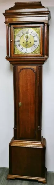 Antique English 8 Day Striking Slimline Solid Oak Grandfather Longcase Clock 2