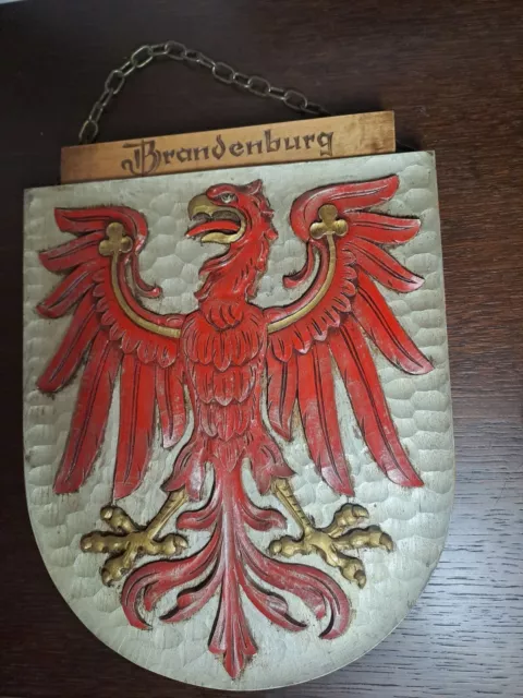 Wappen Brandenburg Holz handgeschnitzt Weihnachtsgeschenk Bürokunst