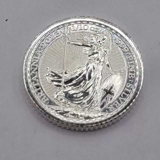 2023 1/10 oz British Royal Mint Britannia .999 Silver 20 Pence Coin (BU)