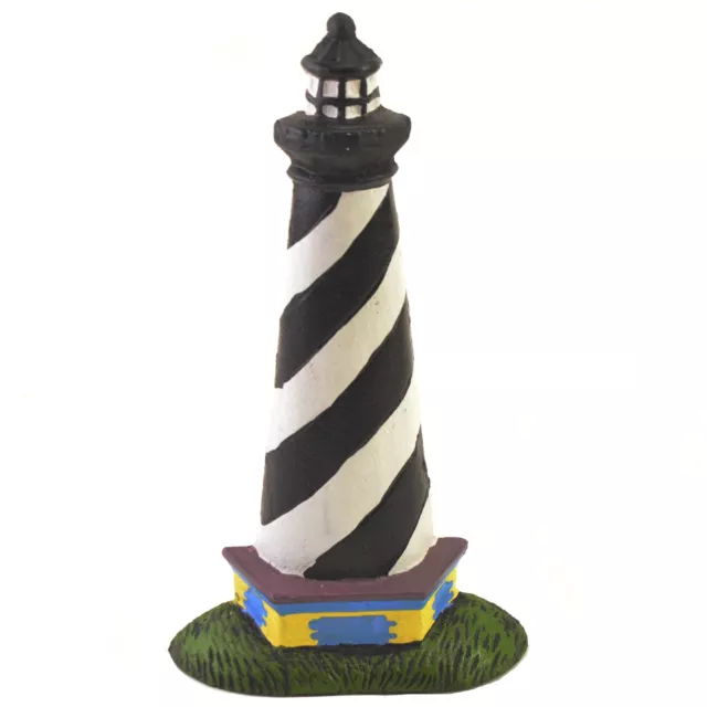 Cast Iron Doorstop Door Wedge Black & White Lighthouse Door Stop 10.25" Tall