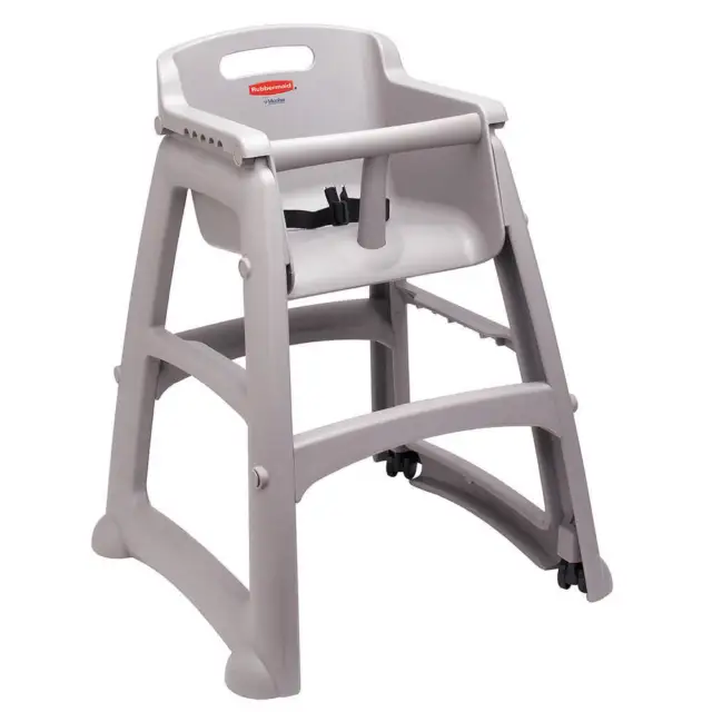 RUBBERMAID COMMERCIAL PRODUCTS FG780508PLAT Youth High Chair,Platinum,Include Wh