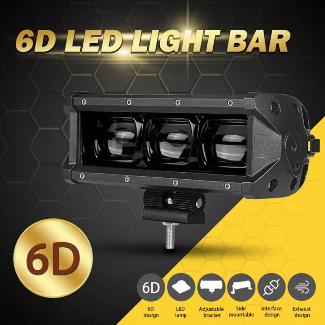 8inch 30W LED Work Light Bar Flood Driving Fog Lamp SUV ATV UTV Truck Offroad