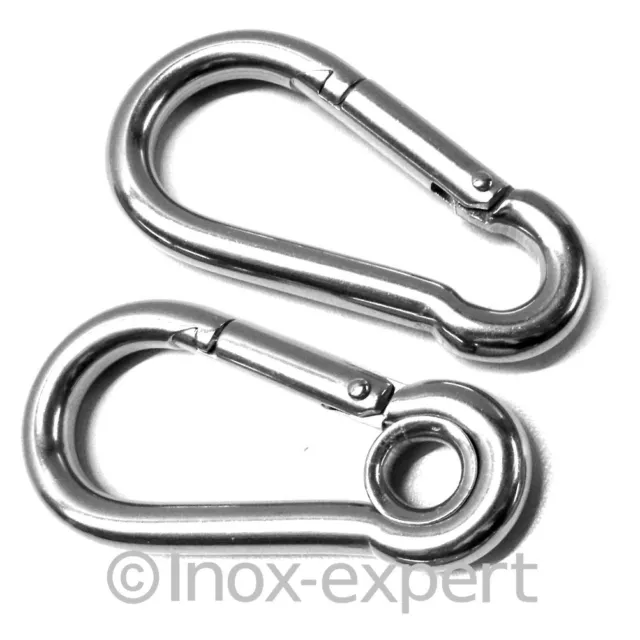 Edelstahl Karabiner V4A Karabinerhaken Feuerwehrkarabiner Drahtseil Nirosta A4