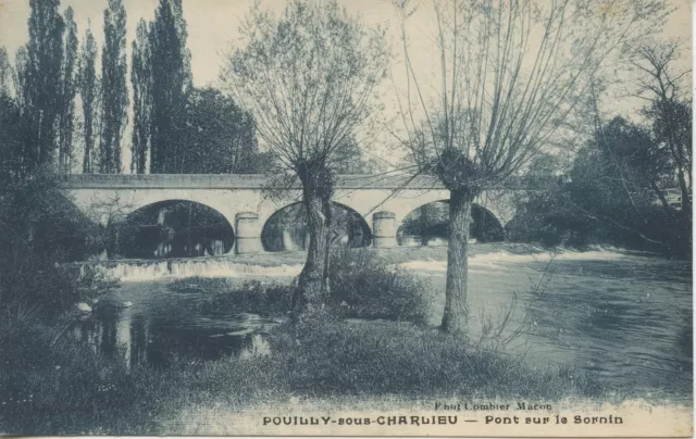 Postcard Pouilly Sous Charlieu Bridge Sur Le Sornin