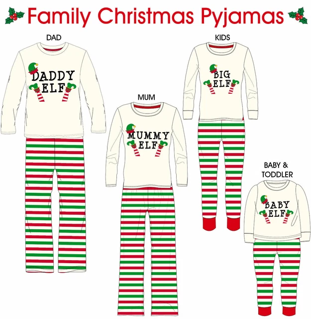Family Matching Pjs Mens Women Kids Christmas Pyjamas Xmas Nightwear PJs Sets