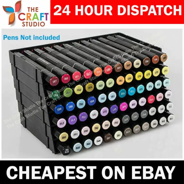 6 Trays Crafters Companion Spectrum Noir Ink Storage Unit Black for 72 pens