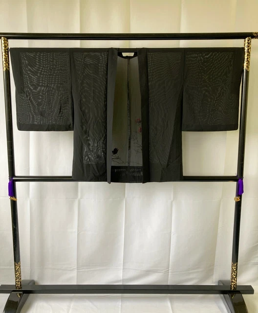Vintage Japanese Haori Jacket - Haori Black Kimono Jacket