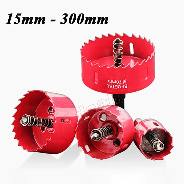 15mm - 300mm Bi metal Hole Saw Drill Bit Arbor Pilot Holesaw Metal Wood Plastic