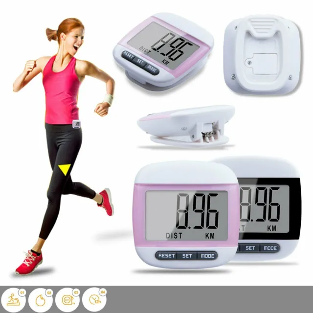 Schrittzähler Kalorienzähler Pedometer mit Gürtelclip Km Meilen Kalorien Fitness