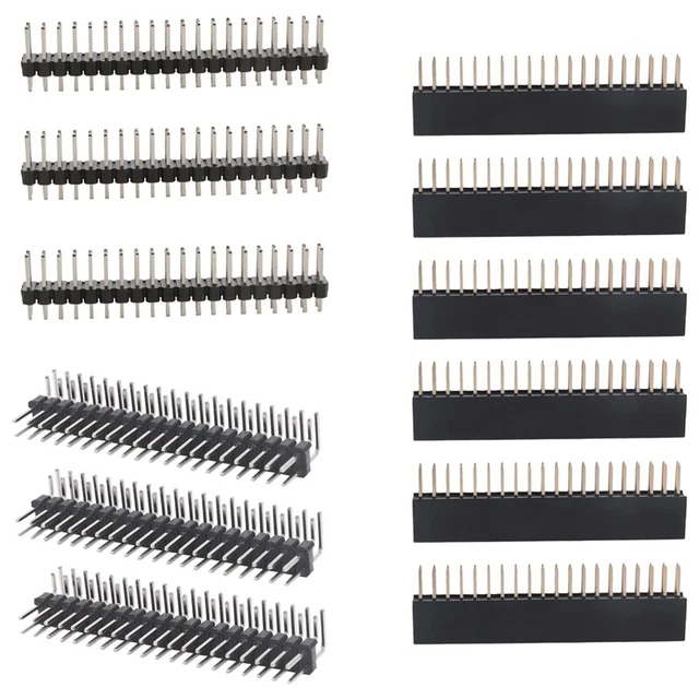 12pcs 40 Pin GPIO Header Kit 20 X 2 Pin Right Angle GPIO Head Y7G3