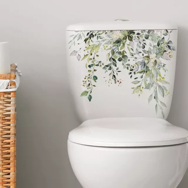 4Pcs Plant Self-Adhesive Leaves Stickers Leaves Toilet Lid Stickers  Bathroom