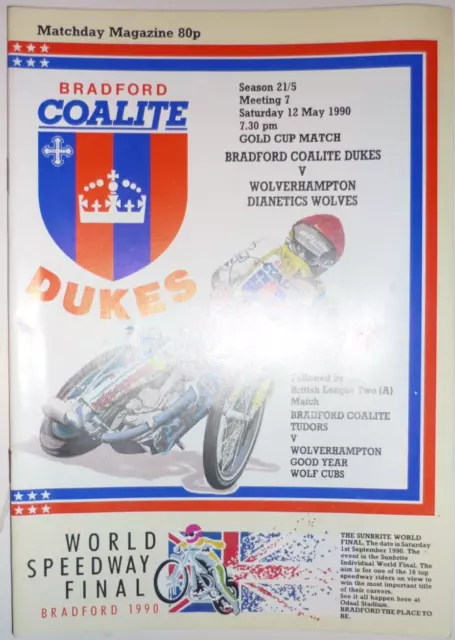 Bradford Dukes v Wolverhampton Wolves 12th June 1990 Gold Cup Match  @ Odsal