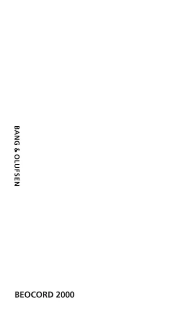 Operating Instructions for Bang Olufsen Beocord 2000