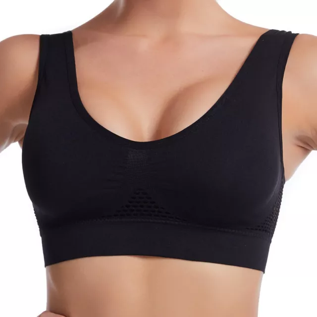 Plus Size Womens Padded Sports Bra Top Vest Ladies Gym Fitness Yoga Underwear US