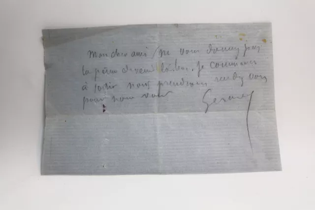 NERVAL Billet AUTOGRAPHE SIGNE à Georges Bell MANUSCRIT 1853