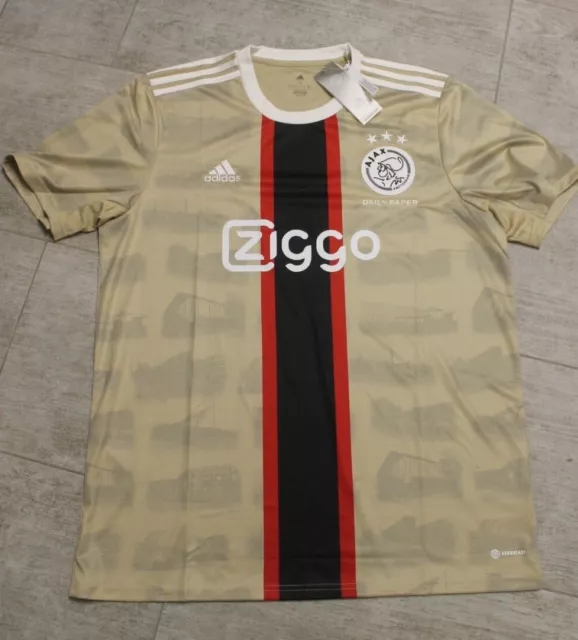 Adidas Ajax Amsterdam 3rd Away Auswärts Daily Paper Trikot Braun Rot Größe XL