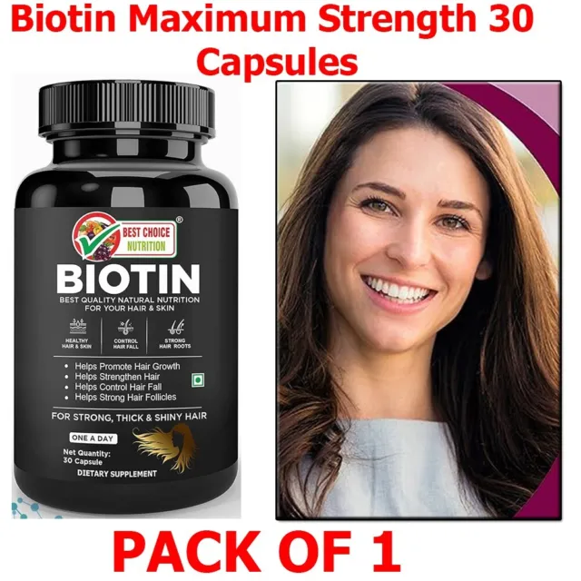Biotina 500 mcg Máxima Fuerza Alta Potencia 30 Tabletas Piel y Uñas