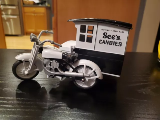 See's Candies Diecast Motorcycle & Delivery Side Car.