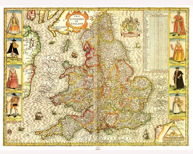 Map Of 17Th Century England FOR SALE! PicClick UK