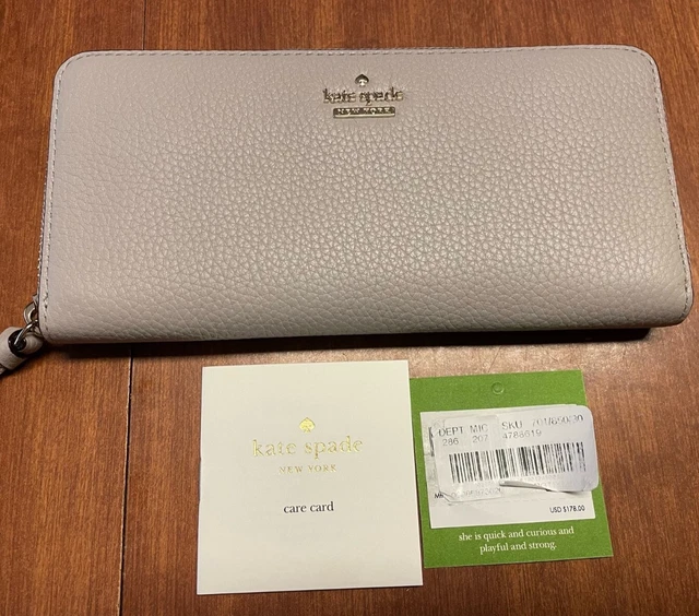 New Kate Spade Jacket Street Continental Wallet (Gray)