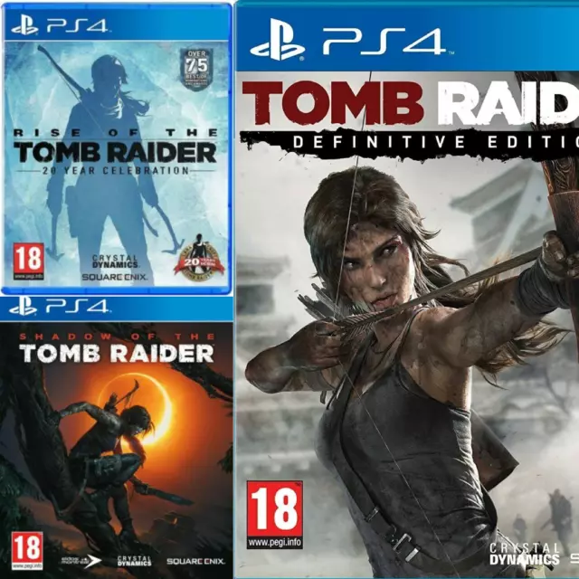 Tomb Raider Collection: Shadow, Definitive, Rise - PS4 - 3 Games Set