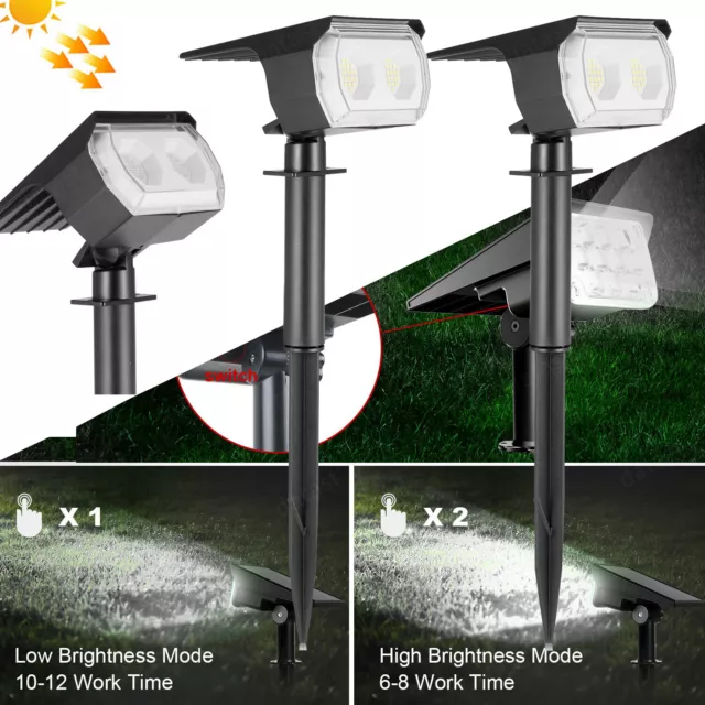 2er LED Solarleuchte Strahler Solarstrahler Gartenlampe Spot Licht  Lichtsensor