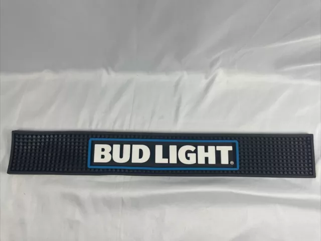 New Bud Light Bar Flow Spill Drip Rubber Rail Mat Man Cave Blue