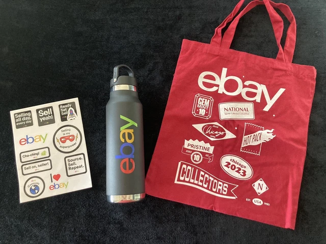 eBay Lot h2go Voyager - 25 oz Stainless Steel Black Bottle Bag w/ Logo Stickers