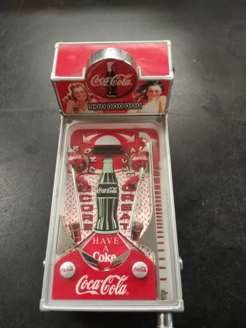 Vintage 1998 Coca-Cola Collectible Pinball Machine Musical Bank By Enesco