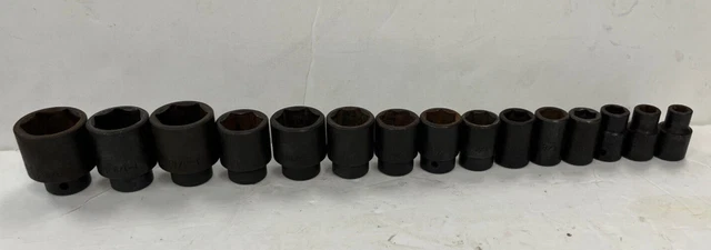 Mac Tools 15pc 1/2" Drive SAE 6pt Impact Socket Set