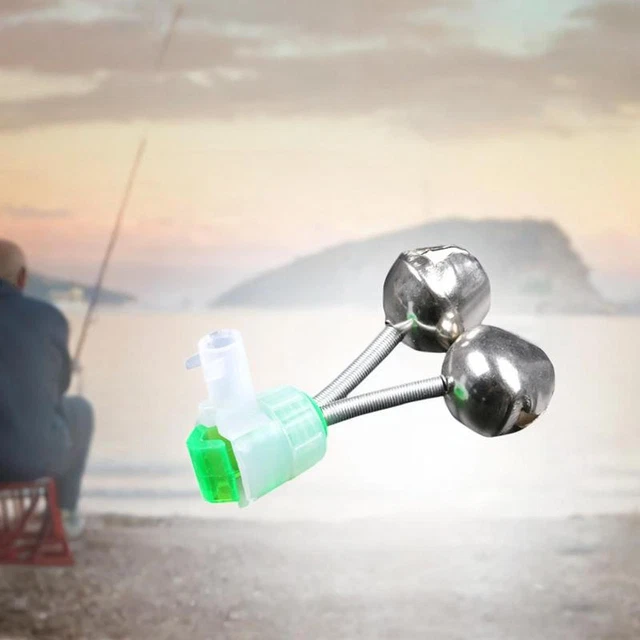 20 Cloches Pour Canne à Pêche - Alerte Morsure Double Cloche - Vert - Pour Pêche De Nuit