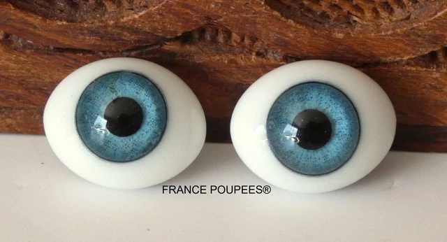 Yeux Sulfure Pour Poupée Ancienne - 16 Mm Marron, Paperweight Eyes, Neufs