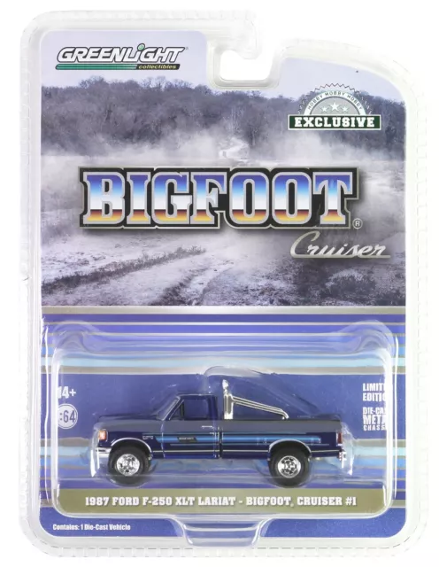 Greenlight 1987 Ford F-250 XLT Lariat Bigfoot Cruiser #1 Hobby Exclusive 1:64