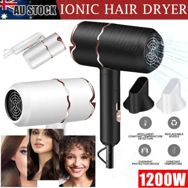 1200W Lonic Hair Dryer High Speed Negative Ion Blow Salon Dryer Foldable Travel