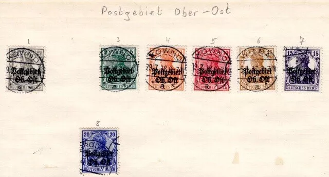 Postgebiet Ober-Ost, kleines Lot gestempelter Briefmarken, s. Scan Lot 261022 M